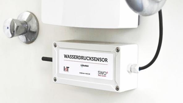 Wasserdruck-Sensor mit LoRaWAN-Übertragungseinheit