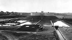 Historische Aufnahme des Klärwerk Eversburg in den 1930er Jahren