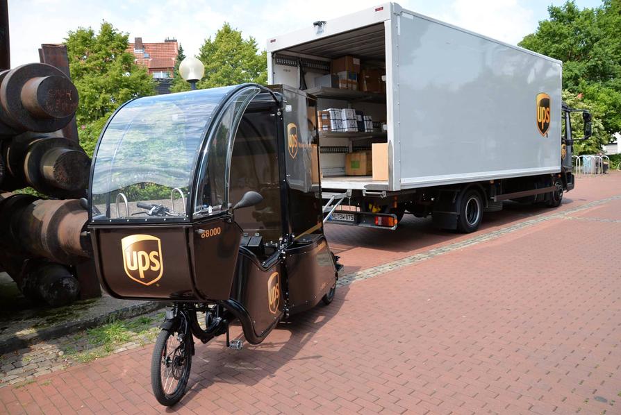 Das E-Cargo-Bike MovR von UPS ist seit sechs Wochen im Innenstadtbereich von Osnabrück unterwegs.