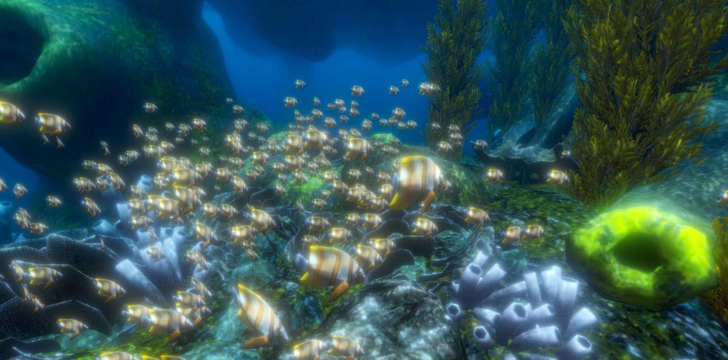 Beim VR-Schnorcheln können die Teilnehmer in eine bunte Meereswelt oder das faszinierende Weltall „abtauchen“.