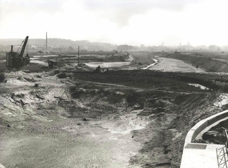 Bau des Hafenbeckens Hafen Osnabrück