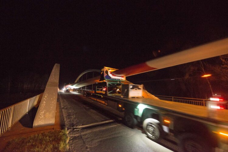 Flügeltransport zum Windpark Rieste