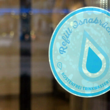 Refill Aufkleber im Servicezentrum