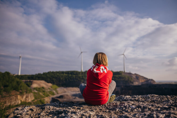 Sicht auf Windräder am Piesberg