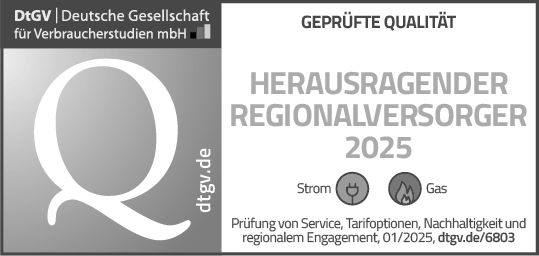 Siegel Herausragender Regionalversorger Strom und Erdgas