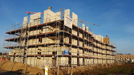 Bauprojekt Wohnbauprojekt Landwehrviertel - Rohbau Staffelgeschoss (November 2020)